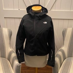 The North Face Softshell Ski Snowboard Jacket Women's Black Hooded Recco Size S